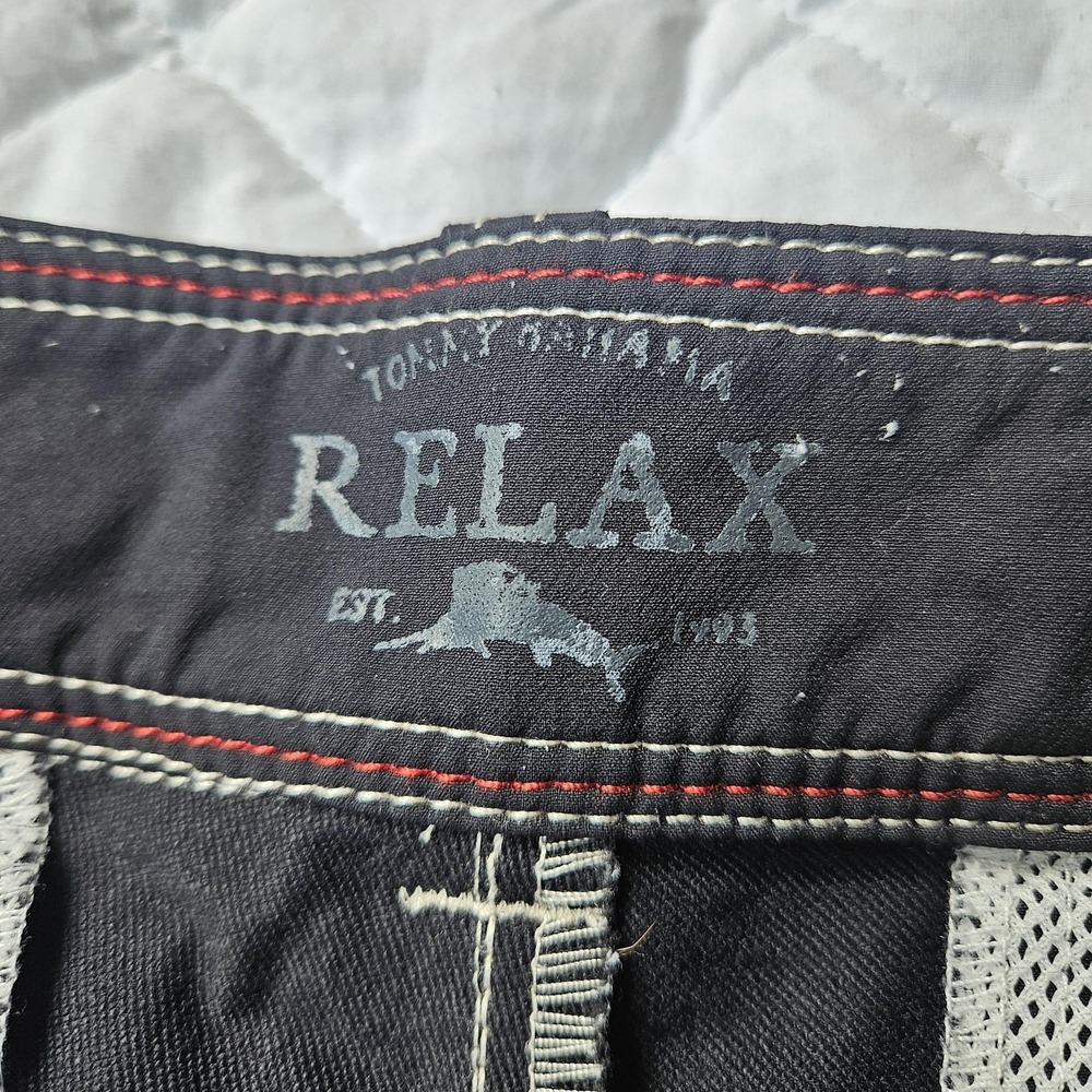 Tommy Bahama Shorts Mens 32 Black Relax Cargo Swim Lined Pockets Beachwear - Picture 3 of 6